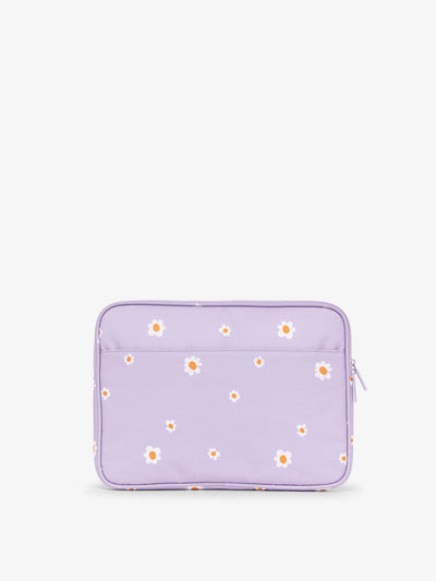 CALPAK 13-14 Inch padded Laptop sleeve for school in floral lavender print; ALP2213-ORCHID-FIELDS