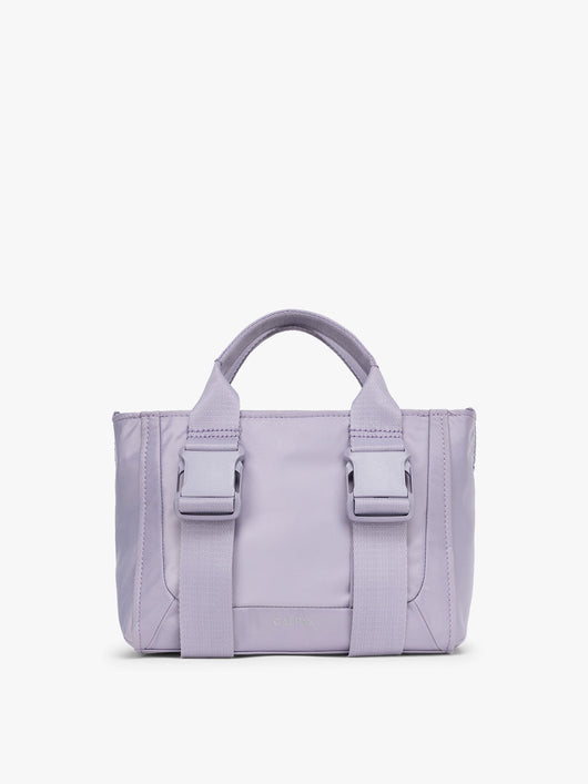 CALPAK Fit Gym Crossbody Bag in light purple Iris front view with white background; ABF2601-IRIS