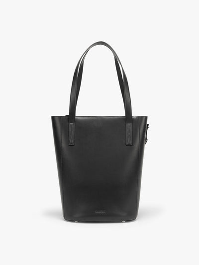 CALPAK Haven 14 inch Laptop Bucket Bag in Black front view; ABU2501-BLACK