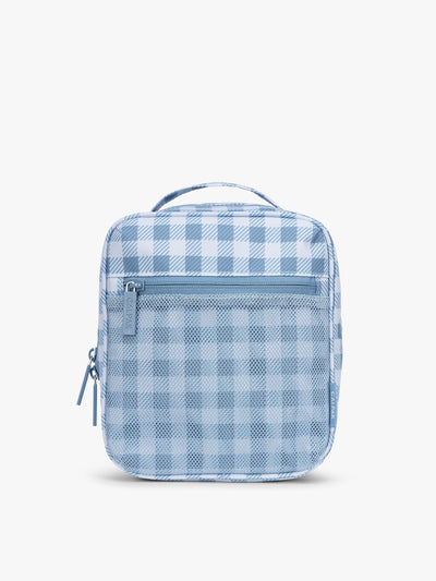 CALPAK Everything Cube in light blue and white gingham print ; ACE2401-FRENCH-BLUE-GINGHAM