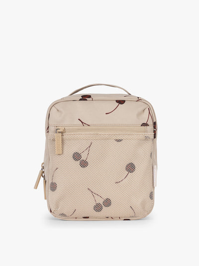 CALPAK Everything Cube beige with cherry print Oatmeal Pink; ACE2401-OATMEAL-CHERRY