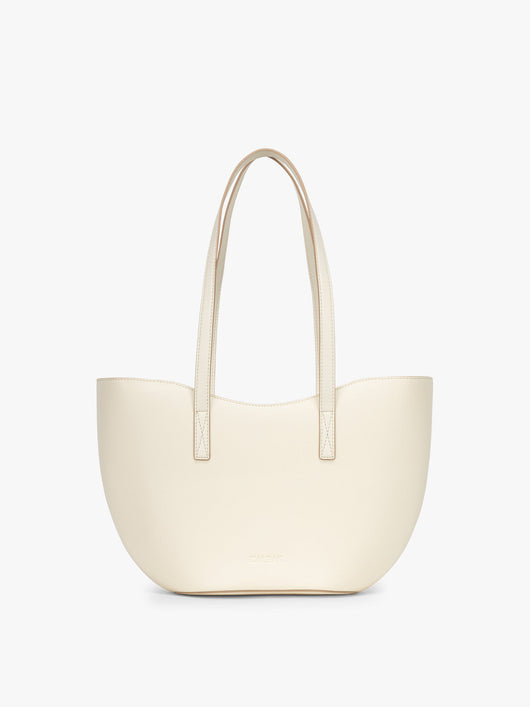 CALPAK Haven Tulip Tote in beige Buttercream; AHP2601-BUTTERCREAM