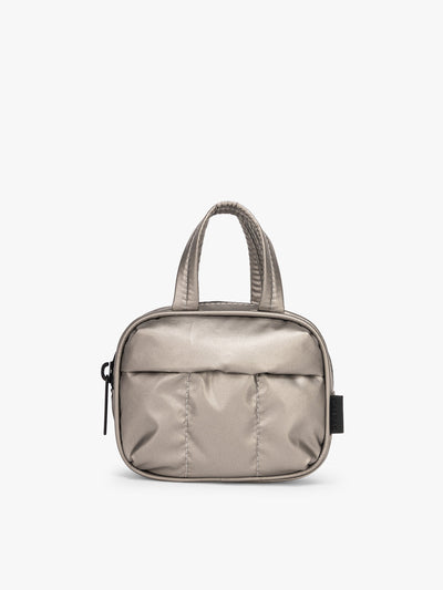 CALPAK Luka Duffel Zip Bag Charm in dark silver Gunmetal; ALK2501-GUNMETAL