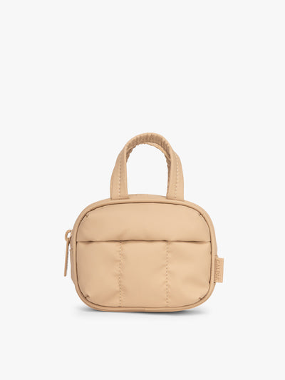 CALPAK Luka Duffel Zip Bag Charm in beige Latte; ALK2501-LATTE