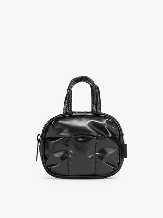 CALPAK Luka Duffel Key Pouch in Glazed Black on a white background; ALK2501-GLAZED-BLACK