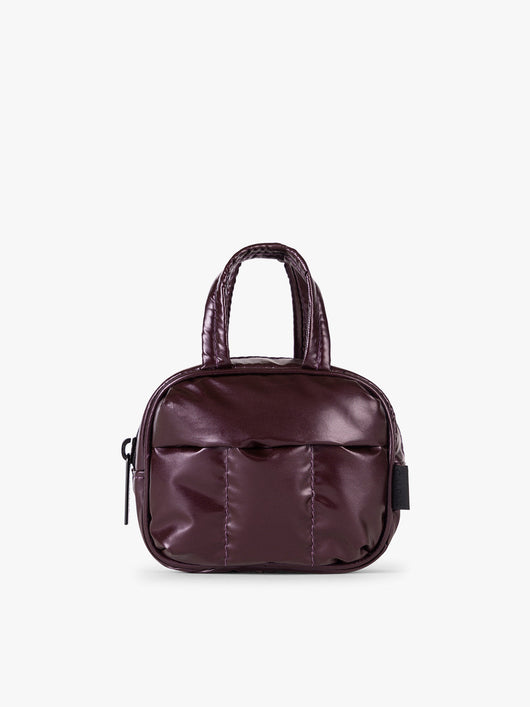 CALPAK Luka Duffel Key Pouch in maroon Glazed Dark Cherry on a white background; ALK2501-GLAZED-DARK-CHERRY