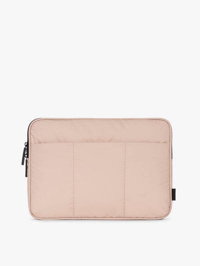 CALPAK Luka 14" Padded Laptop Sleeve with soft, puffy exterior in rose quartz; ALL2401-ROSE-QUARTZ