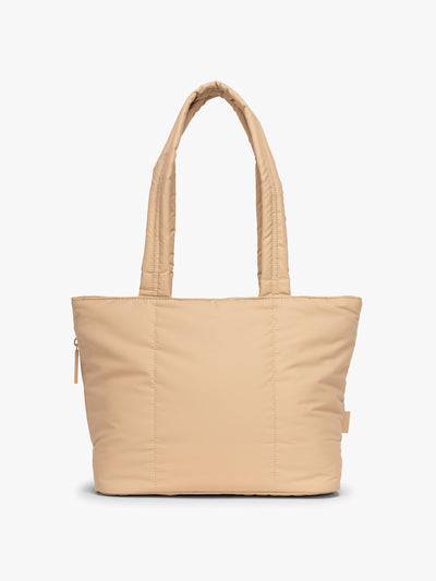 CALPAK Luka Mini Tote in beige Latte on a white background; ALM2401-LATTE
