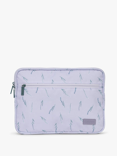 CALPAK Padded Laptop Sleeve 13" in light purple with lavender print Lavender Bloom; ALP2213-LAVENDER-BLOOM
