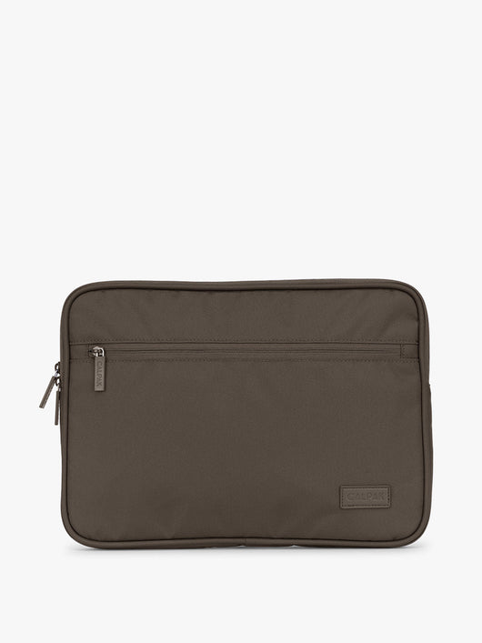 CALPAK Padded Laptop Sleeve 13-14" in brown Mushroom; ALP2213-MUSHROOM