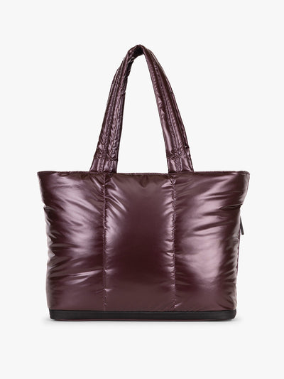 CALPAK Luka Expandable Tote in maroon Dark Cherry; ALT2201-GLAZED-DARK-CHERRY