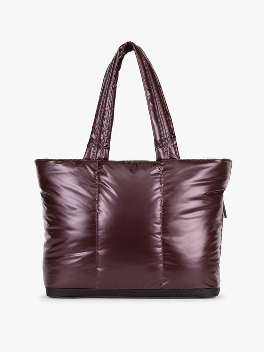 CALPAK Luka Expandable Tote in maroon Dark Cherry; ALT2201-GLAZED-DARK-CHERRY