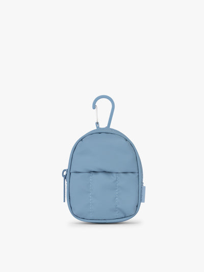 CALPAK Luka Backpack Zip Bag Charm in light blue French Blue; AMB2201-FRENCH-BLUE