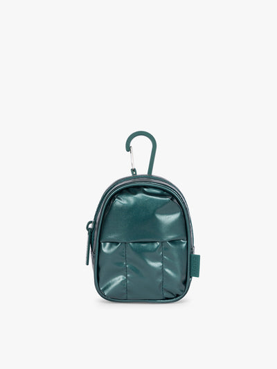 CALPAK Luka Backpack Zip Bag Charm in dark green KALE; AMB2201-GLAZED-KALE