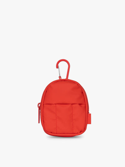 CALPAK Luka Backpack Zip Bag Charm in red Tomato; AMB2201-TOMATO