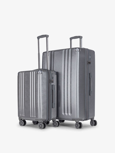 CALPAK Ambeur 2 piece lightweight expandable copper hard shell luggage set with carry-on in gunmetal; LAM2000-GUNMETAL