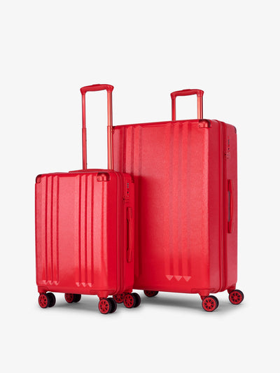 CALPAK Ambeur 2 piece lightweight expandable copper hard shell luggage set with carry-on in metallic red; LAM2000-METALLIC-RED