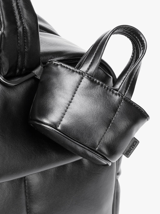 Luka Tote Zip Bag Charm in Vegan Leather