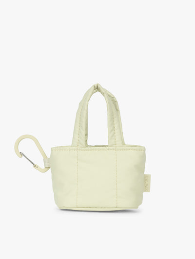 CALPAK Luka Tote Zip Bag Charm in light green Celadon with carabiner; AMT2601-CELADON
