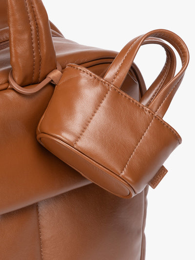 Luka Tote Zip Bag Charm in Vegan Leather