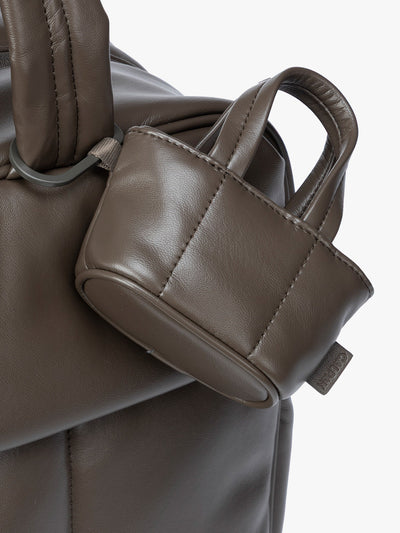 Luka Tote Zip Bag Charm in Vegan Leather