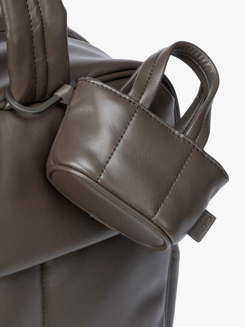 Luka Tote Zip Bag Charm in Vegan Leather