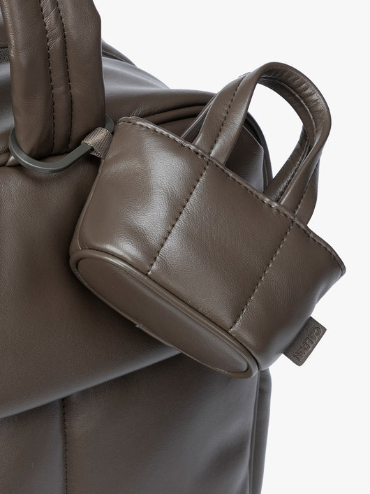 Luka Tote Zip Bag Charm in Vegan Leather