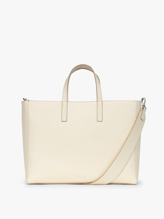 CALPAK Haven 16" Laptop Tote in beige Buttercream; ATO2102-BUTTERCREAM