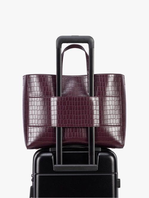 Haven 16" Laptop Tote in Croc-Embossed