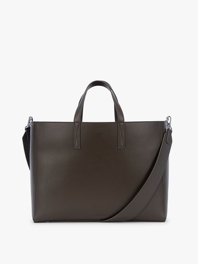 CALPAK Haven 16" Laptop Tote in dark brown Mushroom; ATO2102-MUSHROOM