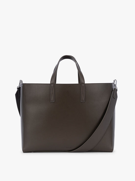 CALPAK Haven 16" Laptop Tote in dark brown Mushroom; ATO2102-MUSHROOM