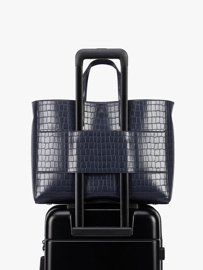 Haven 16" Laptop Tote in Croc-Embossed