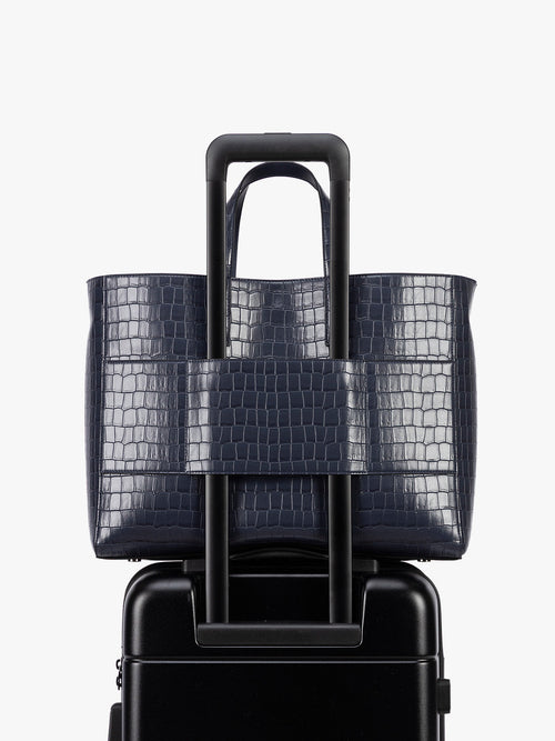 Haven 16" Laptop Tote in Croc-Embossed