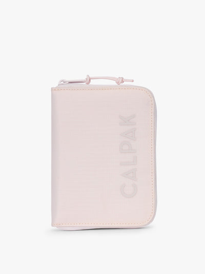 CALPAK Terra Zip Passport Wallet in light pink Shell Pink; ATPW2501-SHELL-PINK