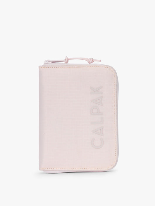 CALPAK Terra Zip Passport Wallet in light pink Shell Pink; ATPW2501-SHELL-PINK
