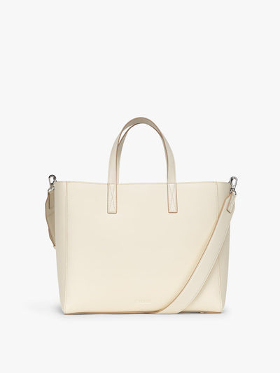 CALPAK Haven 15" Laptop Tote in beige Buttercream; ATS2501-BUTTERCREAM