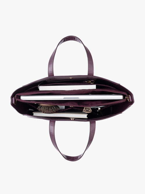 Haven 15" Laptop Tote Bag in Croc-Embossed