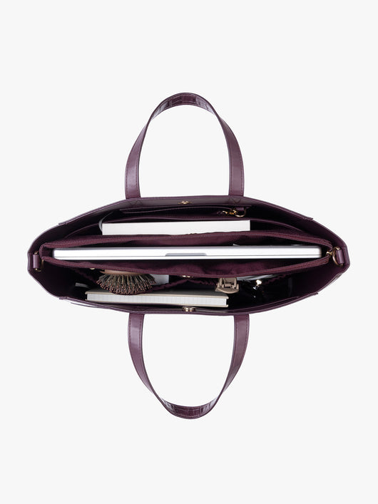 Haven 15" Laptop Tote Bag in Croc-Embossed