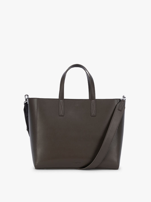 CALPAK Haven 15" Laptop Tote in dark brown Mushroom; ATS2501-MUSHROOM