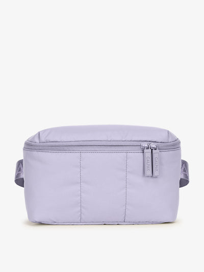 CALPAK Luka Belt Bag front view in color purple lavender Orchid; BB1901-ORCHID