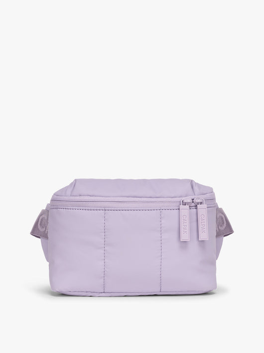 CALPAK Luka Mini Belt Bag in light purple Orchid on white background; BBM2201-ORCHID