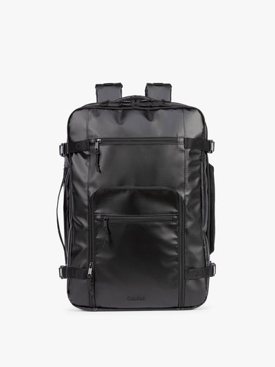 CALPAK Terra 35L Laptop Backpack Duffel in matte black Obsidian on a white background; BPTL2601-MATTE-OBSIDIAN