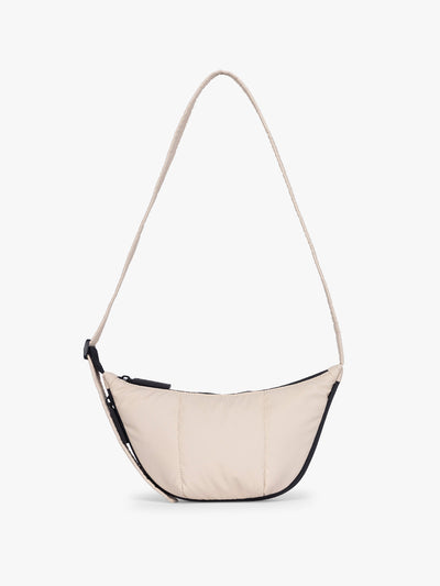 CALPAK Luka Crescent Bag in beige off white Oatmeal; CBL2601-OATMEAL