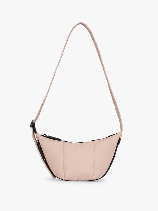 CALPAK Luka Crescent Bag in light pink Rose Quartz; CBL2601-ROSE-QUARTZ