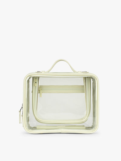 CALPAK Large Clear Cosmetic Case in light green Celadon ; CCC2001-CELADON
