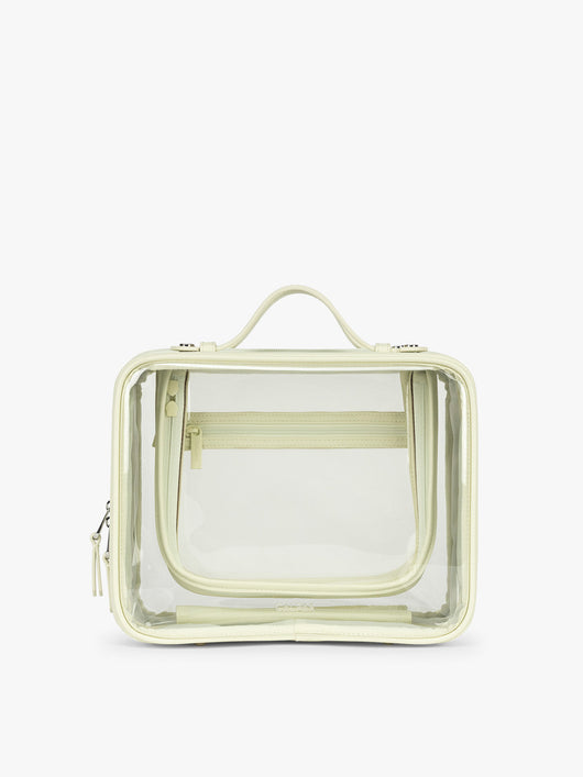 CALPAK Large Clear Cosmetic Case in light green Celadon ; CCC2001-CELADON