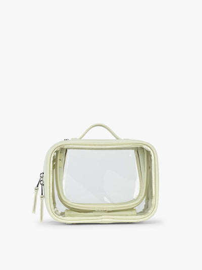 CALPAK Small Clear Cosmetic Case in light green Celadon; CCM2001-CELADON