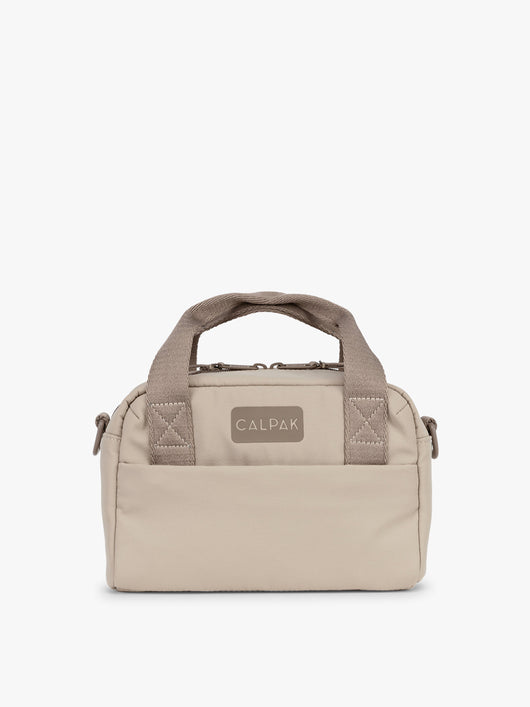 CALPAK Connect Crossbody Bag in beige Greige with a visible brand logo on a white background; CCN2501-GREIGE