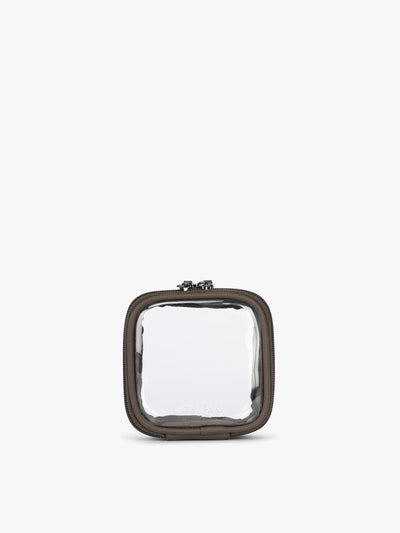 CALPAK Tiny Clear Cosmetic Case in brown Mushroom; CCT2501-MUSHROOM