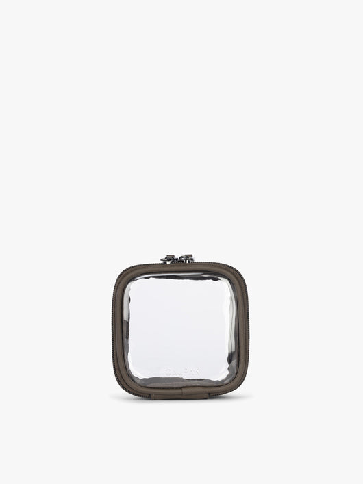 CALPAK Tiny Clear Cosmetic Case in brown Mushroom; CCT2501-MUSHROOM